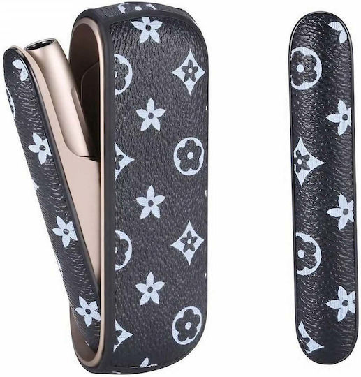 Set of Eco Leather Case and Plastic Flip Cover Προστατευτικό Κάλυμμα Μαύρο