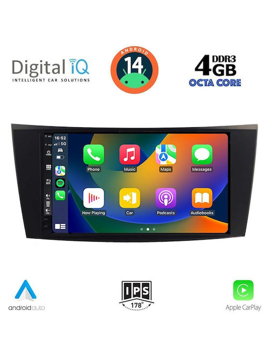 Digital IQ Car Audio System for Mercedes-Benz E Class / CLS Class 2003-2009 (Bluetooth/USB/WiFi/GPS/Apple-Carplay/Android-Auto) with Touch Screen 8"