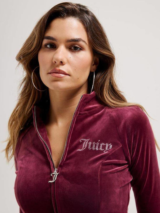 Juicy Couture Women's Velvet Sweatshirt Burgundy