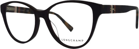 Longchamp Γυναικείος Κοκκάλινος Σκελετός Γυαλιών Cat Eye Καφέ Ταρταρούγα LO2634 604