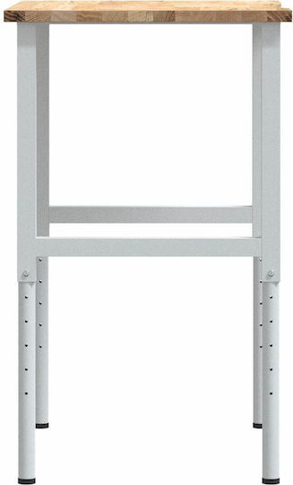 Vidaxl Banc de lucru 80x60x71.5-98 cm Lemn de stejar masiv Maro