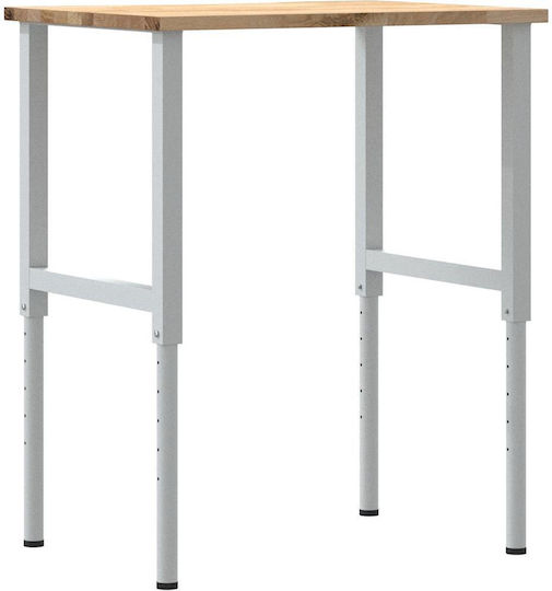 Vidaxl Banc de lucru 80x60x71.5-98 cm Lemn de stejar masiv Maro