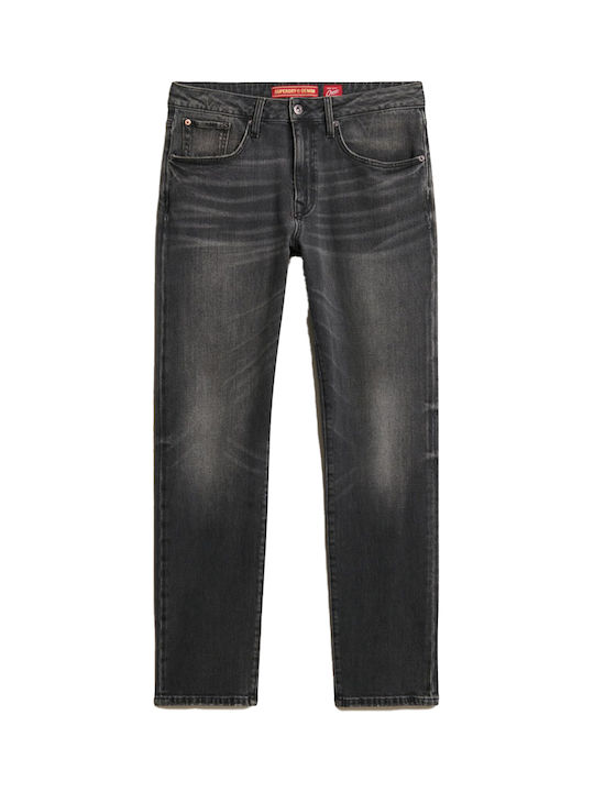 Men's Jeans Pants with Slim Straight Fit Black