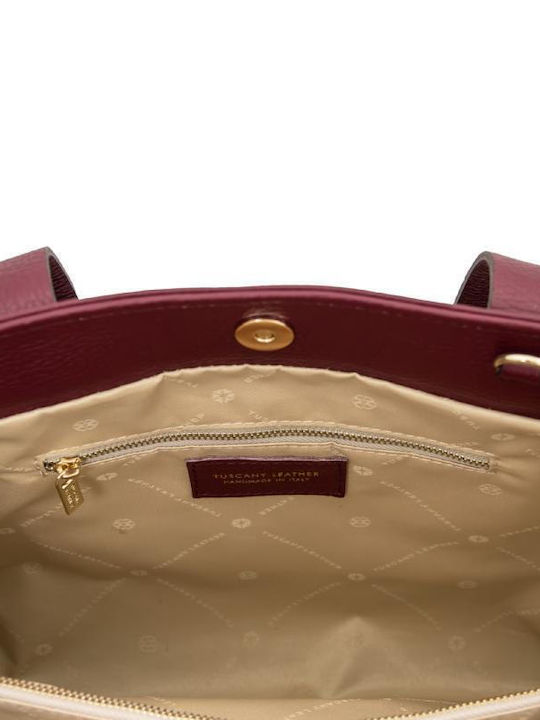 Geantă Shopper Dama Din Piele Burgundia