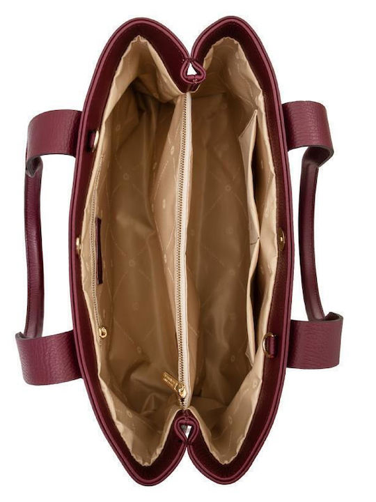 Geantă Shopper Dama Din Piele Burgundia