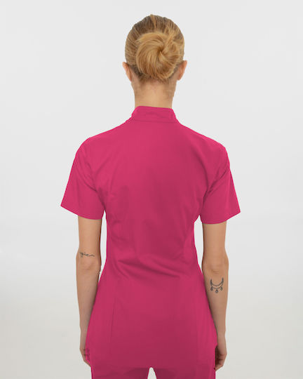 Ayo Coat Chef Female Fuchsia with Short Sleeve