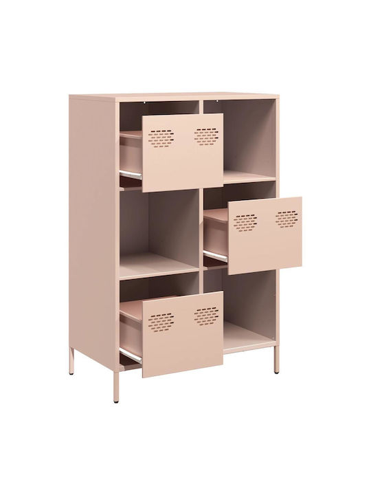 Bufet din Metal cu Sertare Roz 68x39x103.5cm