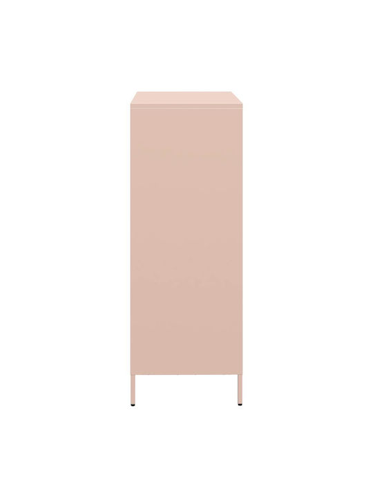 Bufet din Metal cu Sertare Roz 68x39x103.5cm