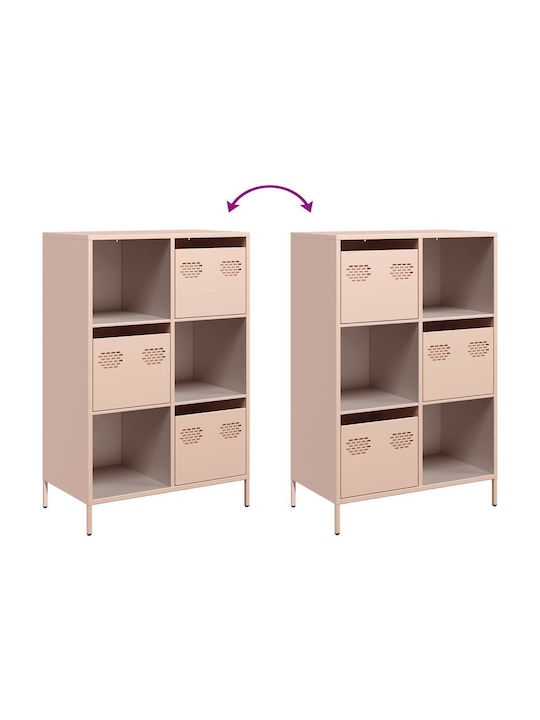 Bufet din Metal cu Sertare Roz 68x39x103.5cm