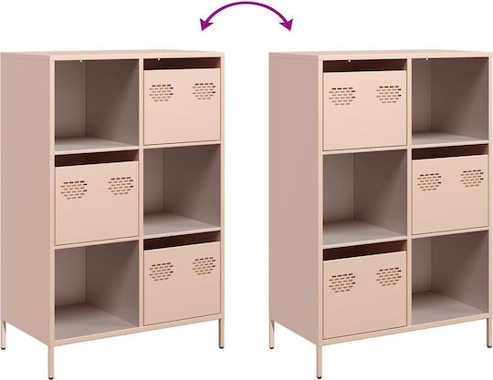 Bufet din Metal cu Sertare Roz 68x39x103.5cm