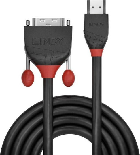 Lindy 1m DVI-D male to HDMI male Cable Black (36271)