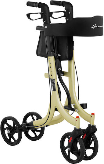 Gold Senioren-Rollator mit Sitz und Einkaufstasche, belastbar bis 136 kg