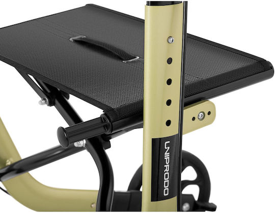 Gold Senioren-Rollator mit Sitz und Einkaufstasche, belastbar bis 136 kg