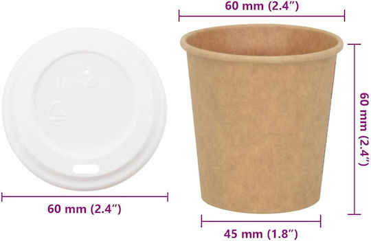 vidaXL Pahar de unică folosință Hârtie Maro 120ml 1000buc
