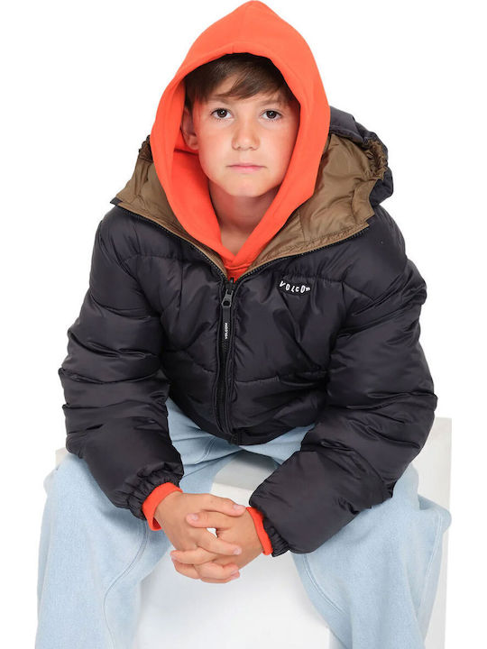 Kinder Steppjacke mit Kapuze Black Iconic