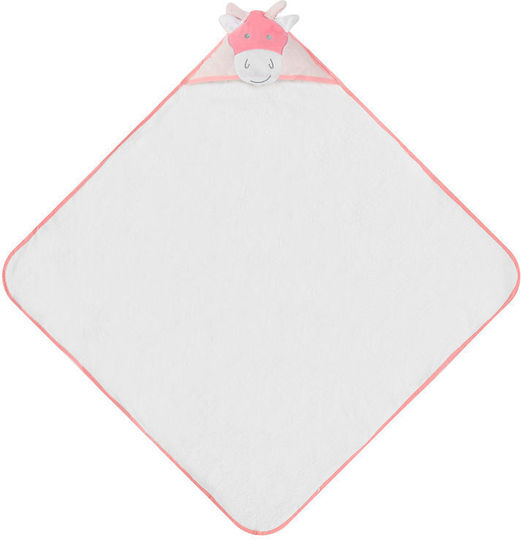 Mother's Choice Βρεφική Κάπα-Μπουρνούζι με Κουκούλα Pink 84x84εκ.