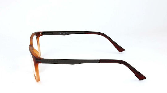 Police Plastic Eyeglass Frame Brown V1974 N66M