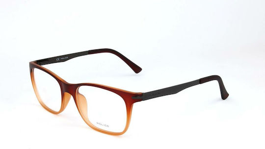 Police Plastic Eyeglass Frame Brown V1974 N66M