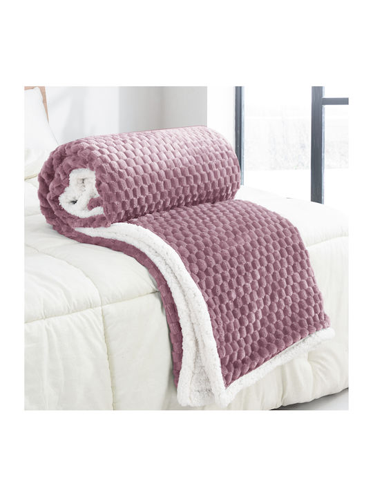 My Home Luxury Sherpa Decke Einzeln 160x220cm Flieder