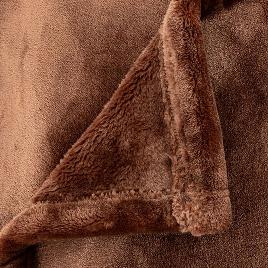 A-s Cuddly Κουβέρτα Fleece Καναπέ 130x180εκ. Marron
