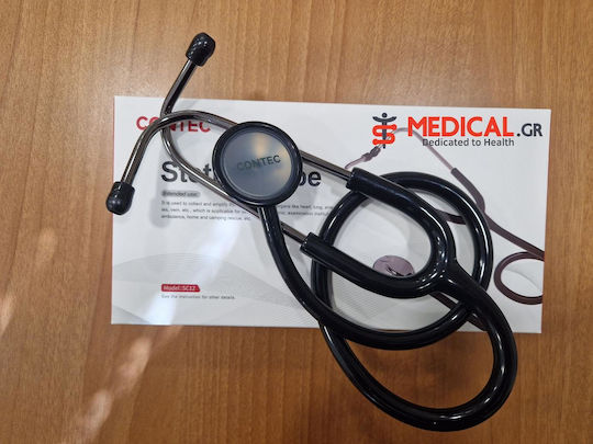 Contec SC12 Black Smoke Finish Καρδιολογικό Στηθοσκόπιο με Μονό Κώδωνα Μαύρο