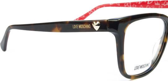 Moschino Plastic Eyeglass Frame Butterfly Brown Tortoise MOL638 2VM