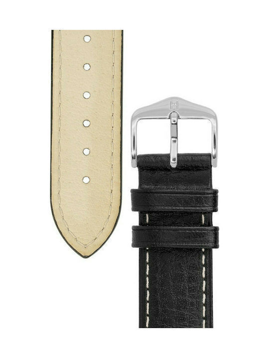 Hirsch Boston Long Lederriemen Schwarz 22mm