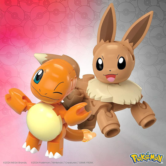 Mega Bloks Miniature Toy Pokemon Charmander & Eevee for 6+ years old Years Old