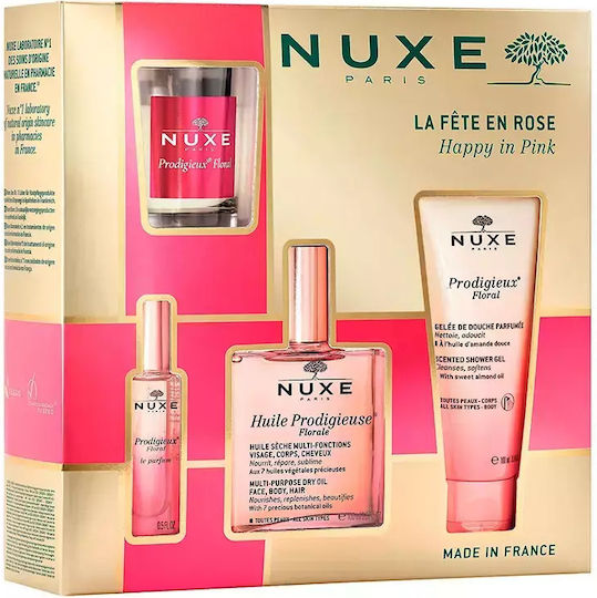 Nuxe Happy in Pink Γυναικείο Σετ με Eau de Parfum και Shower Gel 4τμχ