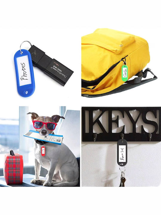 Set of Plastic Label Keychains (Random Selection) 100 Pieces