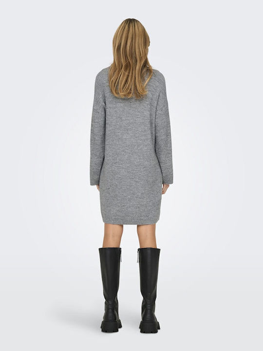 Only Dress Knitted Turtleneck Gray