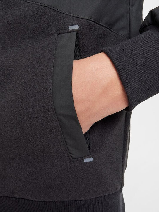 Αθλητική Παιδική Ζακέτα Fleece με Κουκούλα Μαύρο Sportswear