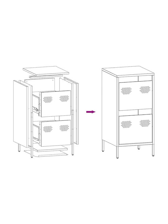 Schublade Büro Pink 35x39x73.5cm