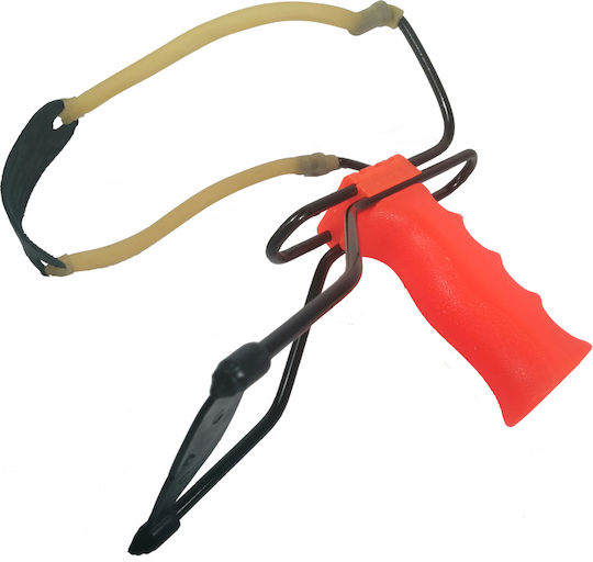 Set Profesional Praștie 100 Bile Metalice Sling Master Plastic 20 Cm Portocaliu