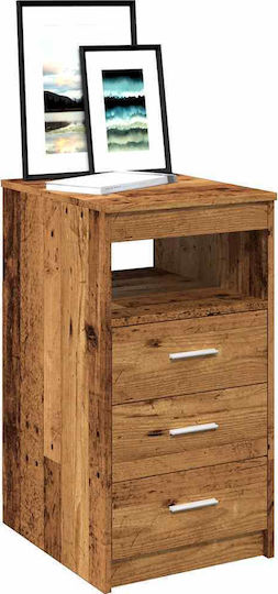 Wooden Chest of Drawers with 3 Drawers Coffee 40x50x76cm