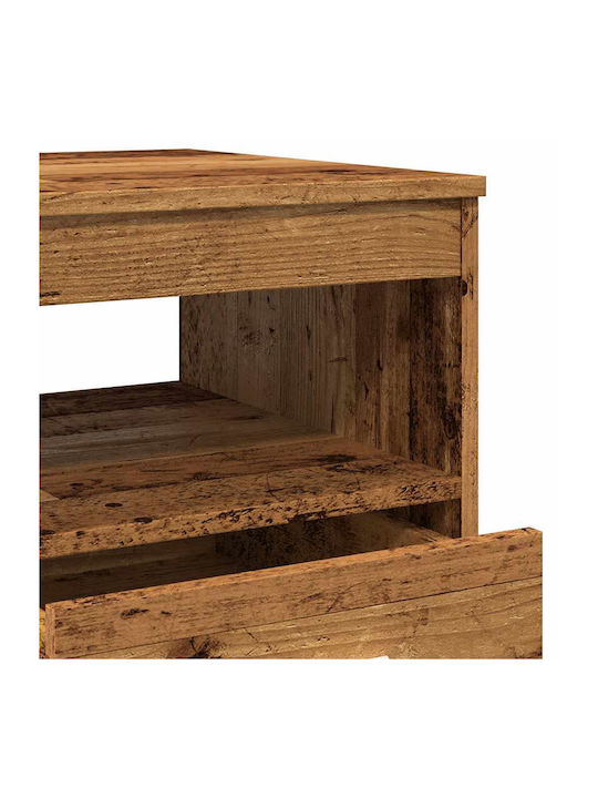 Wooden Chest of Drawers with 3 Drawers Coffee 40x50x76cm