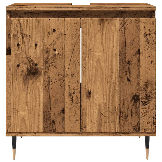 vidaXL Countertop without Sink L58xW33xH60cm Old Wood