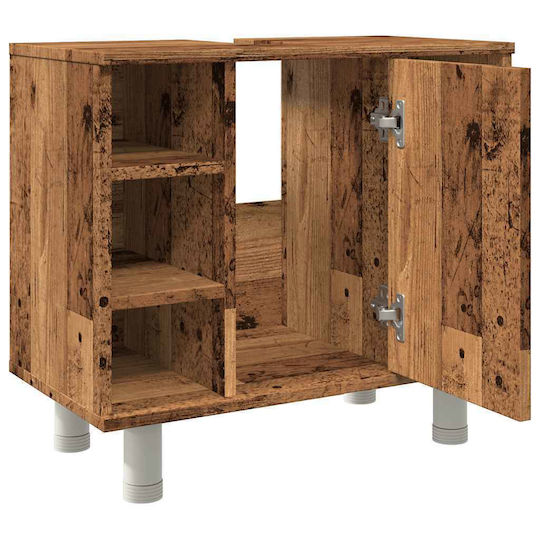 vidaXL Cabinet Countertop with Sink L60xW32xH53.5cm Old Wood