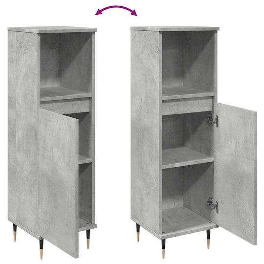 vidaXL Badezimmerschrank B30xT30xH100cm Gray