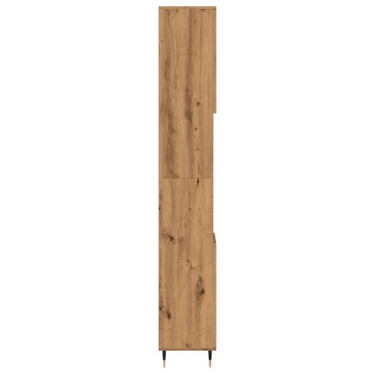 vidaXL Στήλη Μπάνιου Τοίχου Μ30xΒ30xΥ190cm Δρυς