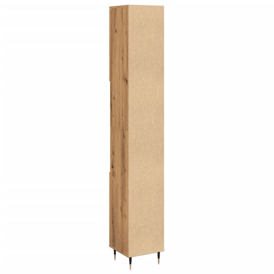 vidaXL Στήλη Μπάνιου Τοίχου Μ30xΒ30xΥ190cm Δρυς