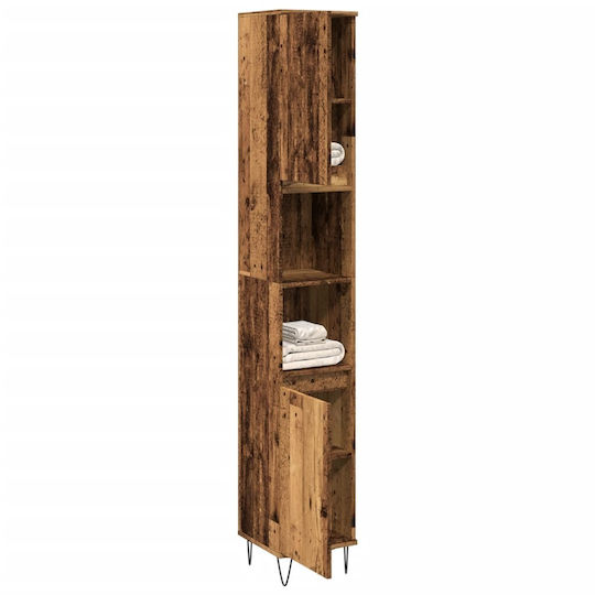 vidaXL Floor Bathroom Column Cabinet L30xD30xH190cm Brown