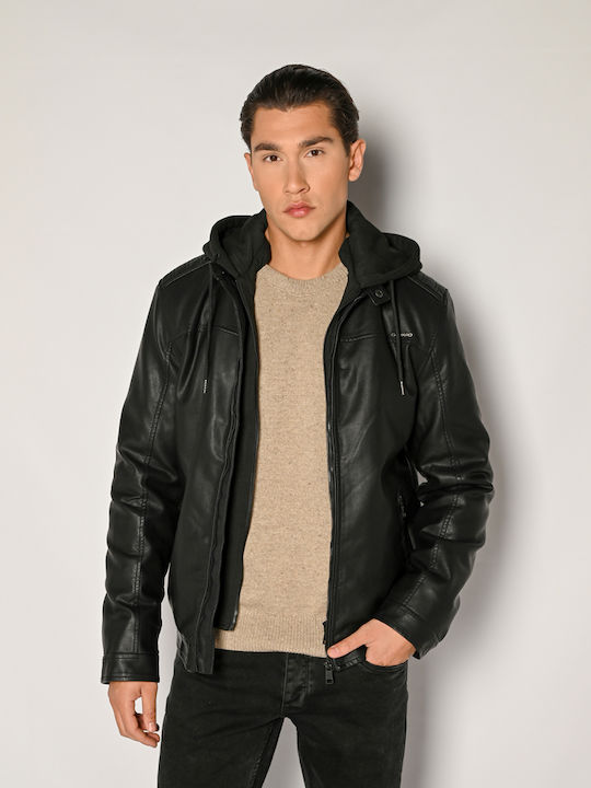 Faux Leather Jacket Black