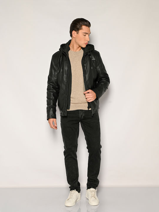 Faux Leather Jacket Black