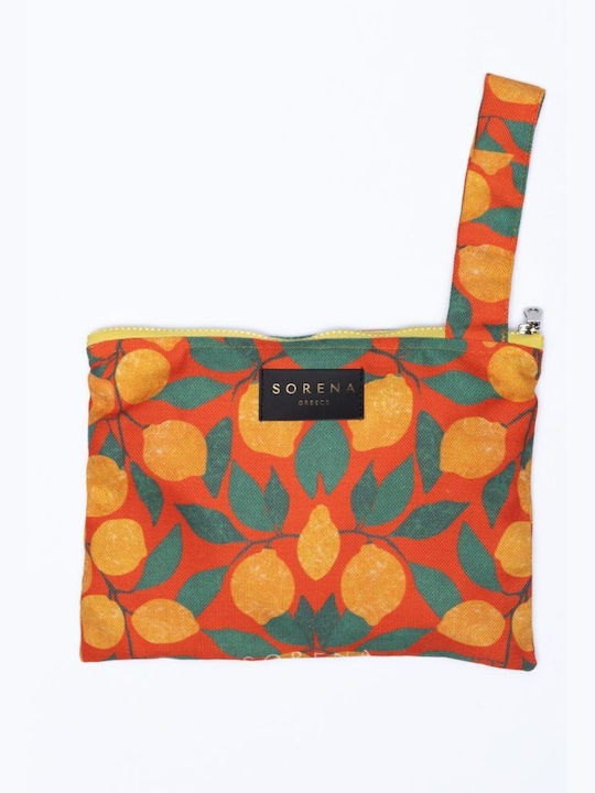 Sorena Women's Handmade Orange Zipper Bag