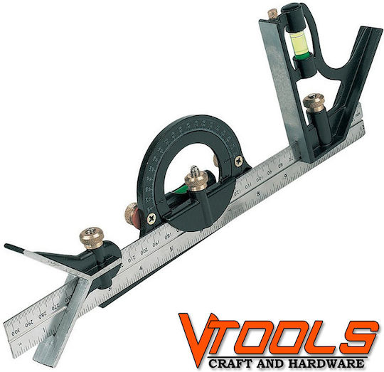 Vtools Γωνιόμετρο Μαραγκών με Μοιρογνωμόνιο και Αλφάδι