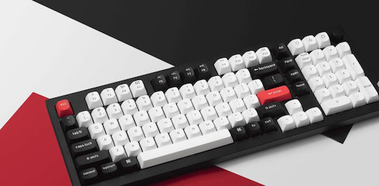 Keychron Q5 HE QMK Q5H-M1 Tastatură Mecanică De Gaming Fără Fir Cu Comutatoare Gateron Double-Rail Magnetic Purple Și Iluminare RGB Engleză SUA Carbon Negru