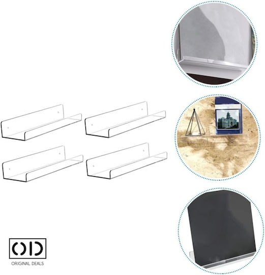 Transparent Wall Shelves (4 Pieces) 10x3.5x3cm