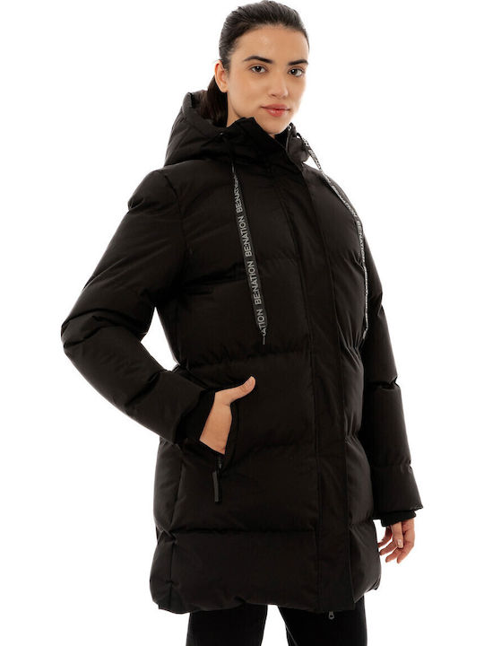 Lungă Jachetă de femei Puffer Negru