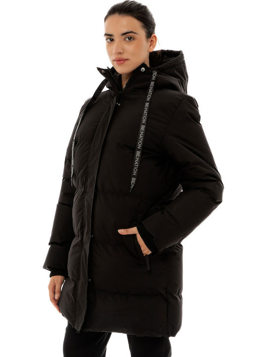 Lungă Jachetă de femei Puffer Negru